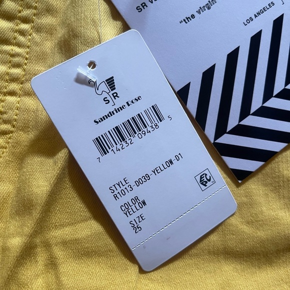 NWT Free People SR vs Sandrine Rose Virgin Label Yellow Relax Straight Fit Jeans - Picture 4 of 8